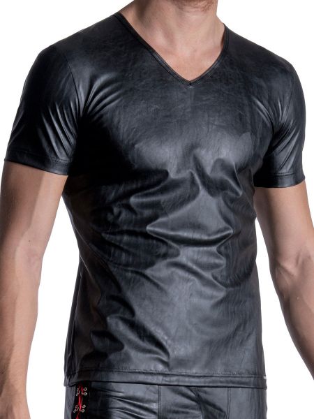 MANSTORE M2112: V-Neck-Shirt, schwarz