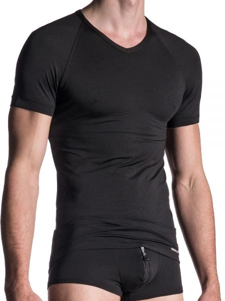 MANSTORE M800: V-Neck-Shirt, schwarz