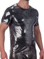 MANSTORE M2323: Casual T-Shirt, schwarz/silber